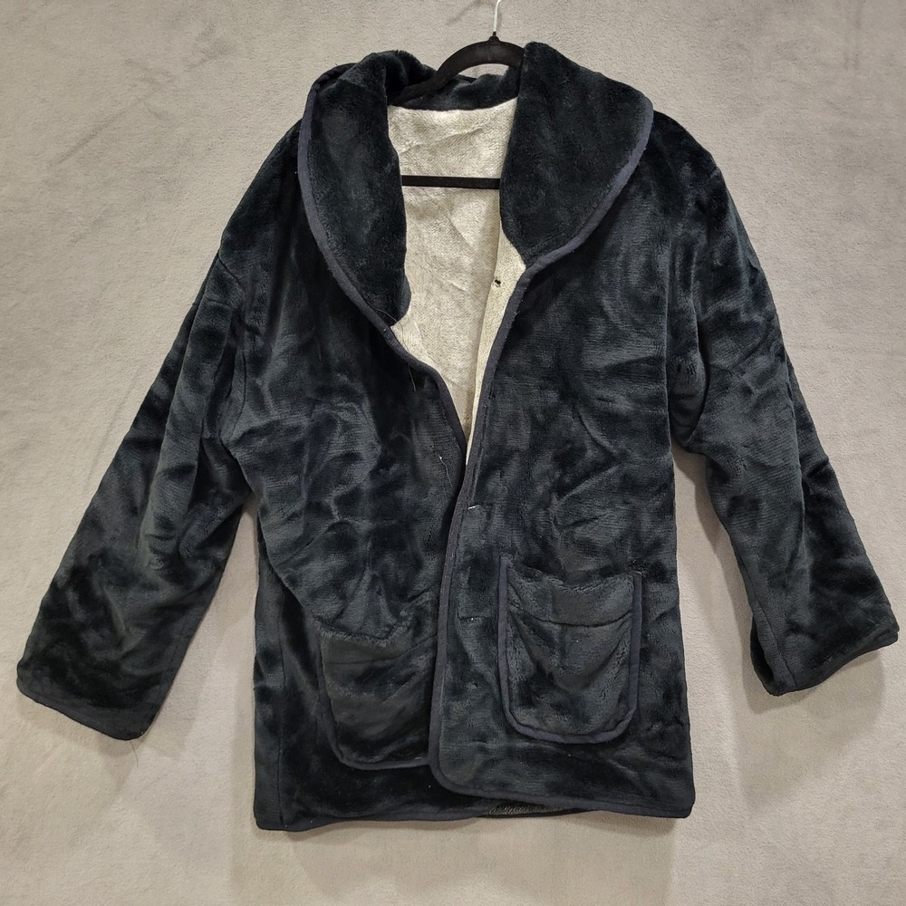 VTG‎ Nordic Lights Fleece Jacket Women's Size Small Oversized Reversible Warm
